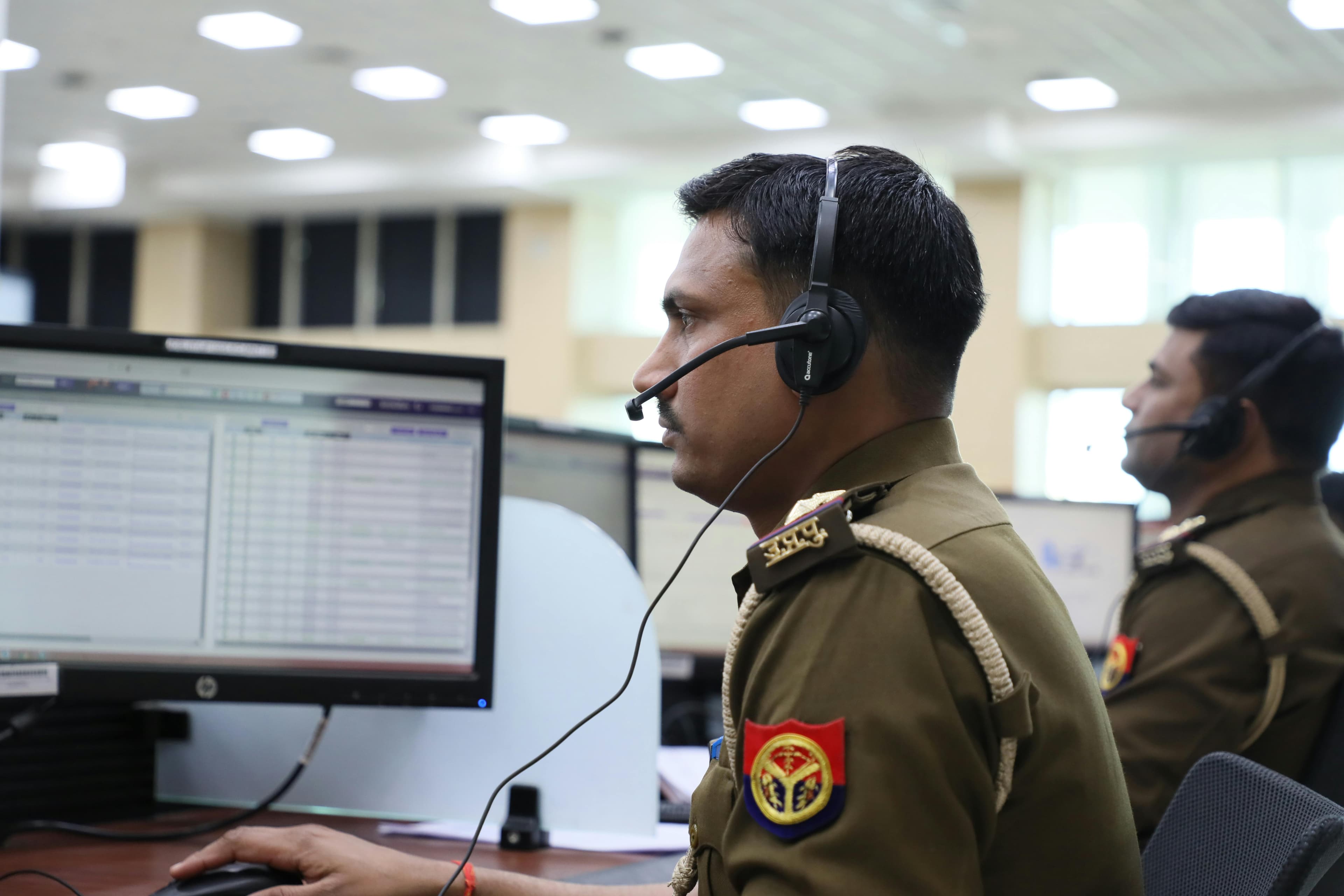 Public service staff working inside an Indian government office
